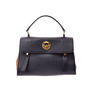 SAINT LAURENT Yves Muse Toe Black Beige Pink Tan Leather Suede Handbag